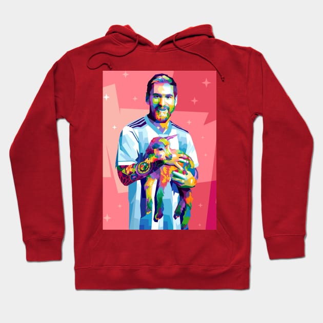 Messi GOAT Hoodie by erikhermawann22